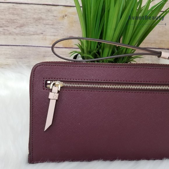 Kate Spade Medium L-zip Wristlet Cameron Cherry - Picture 4 of 9